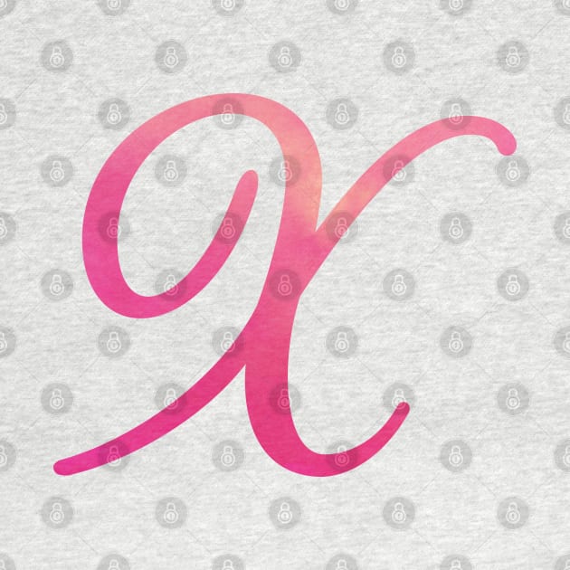 Letter X  Monogram, Pink Color Personalized Design by Star58